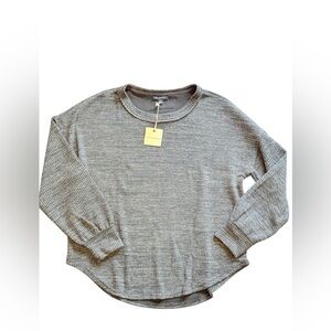 Blu Pepper Gray Waffle Knit Long Sleeve Tunic